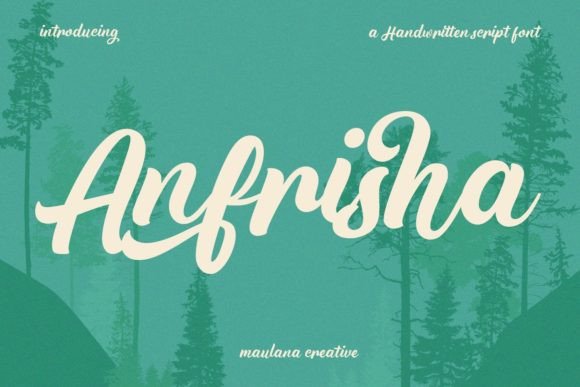 Anfrisha: A Cursive Display Script Font for Editors