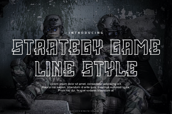 Strategy Game Line Font for Bold Maker Branding